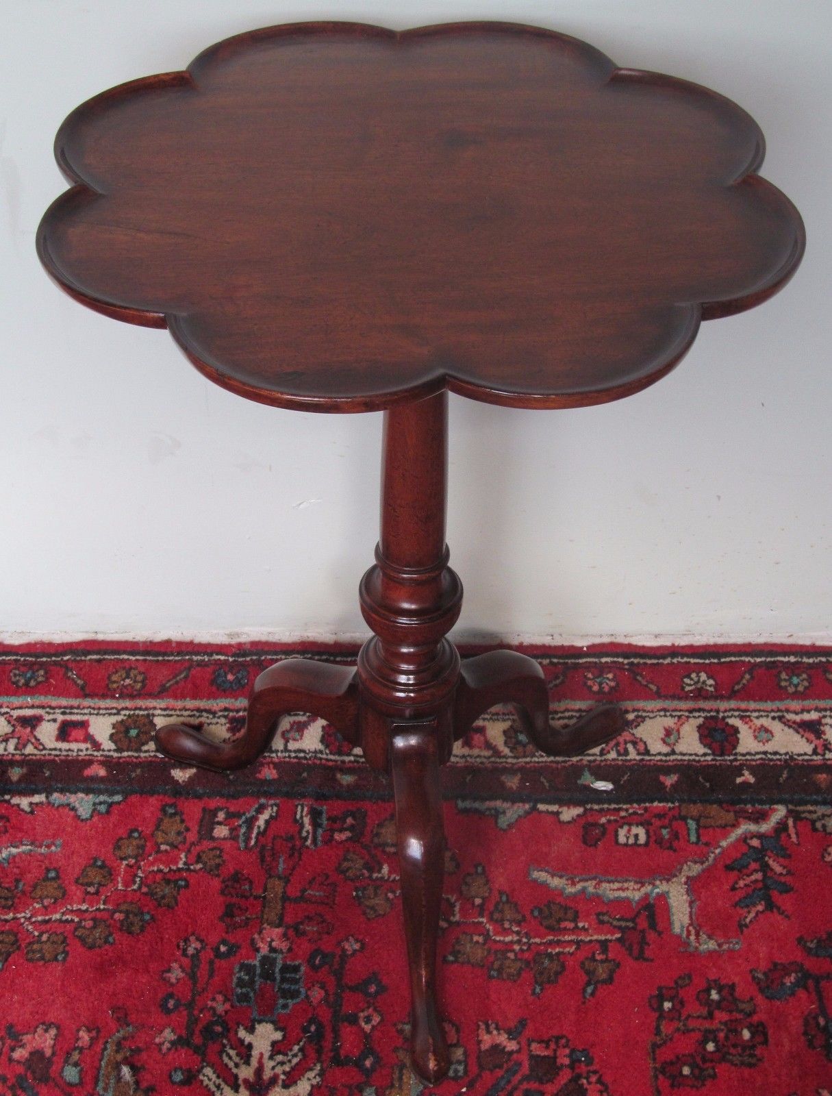 18TH CENTURY CHIPPENDALE SCALLOPED TRAY TOP MAHOGANY KETTLE STAND-OUTSTANDING!