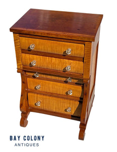 Antique Pennsylvania Empire Cherry & Tiger Maple Diminutive Chest / Dresser