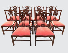 Load image into Gallery viewer, EXCEPTIONALLY FINE SET OF 10 CHIPPENDALE STYLE MAHOGANY DINING CHAIRS-A-1 COND.