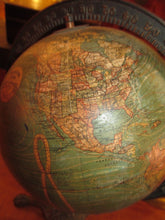 Load image into Gallery viewer, ANTIQUE W &amp; AK JOHNSON 8&quot; TERRESTRIAL GLOBE ON ORIGINAL STAND