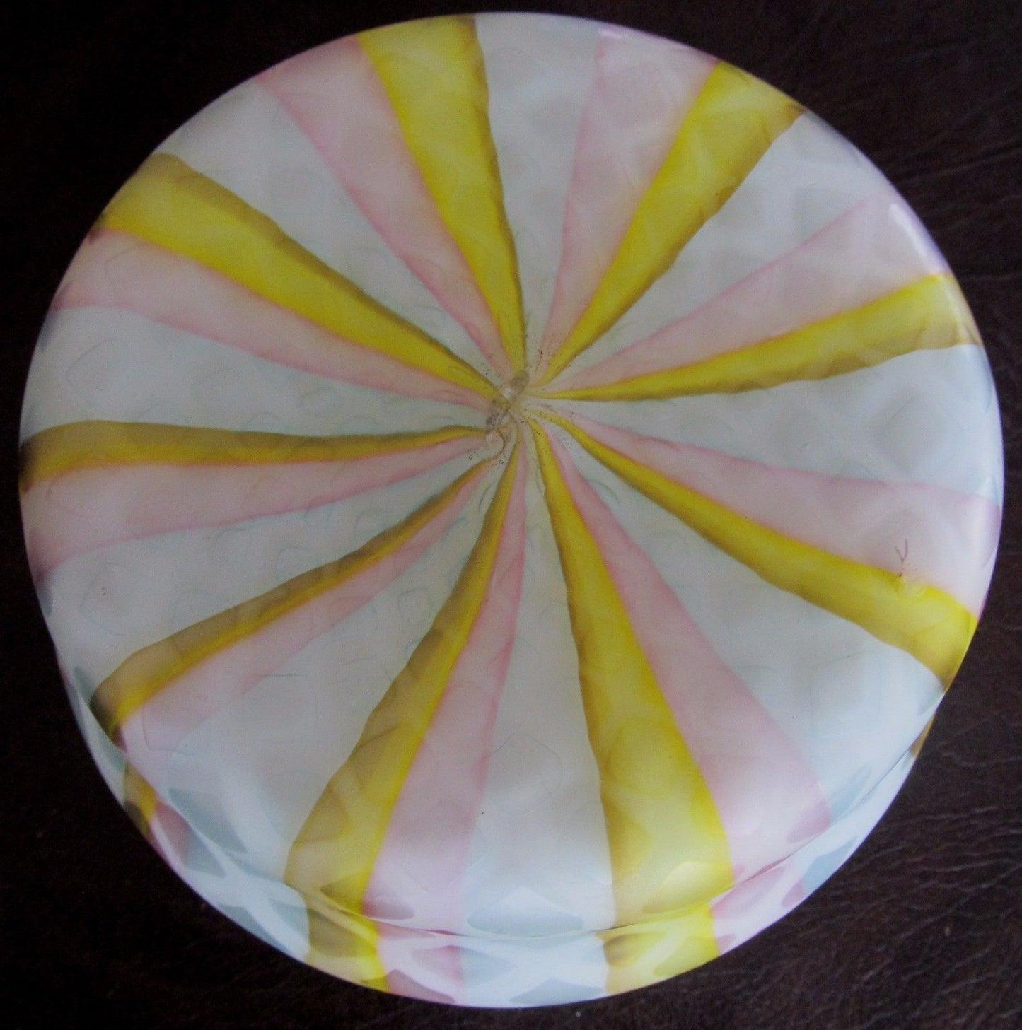 SANDWICH SATIN GLASS TRINKET BOX WITH COLORFUL SWIRLED PATTERNS