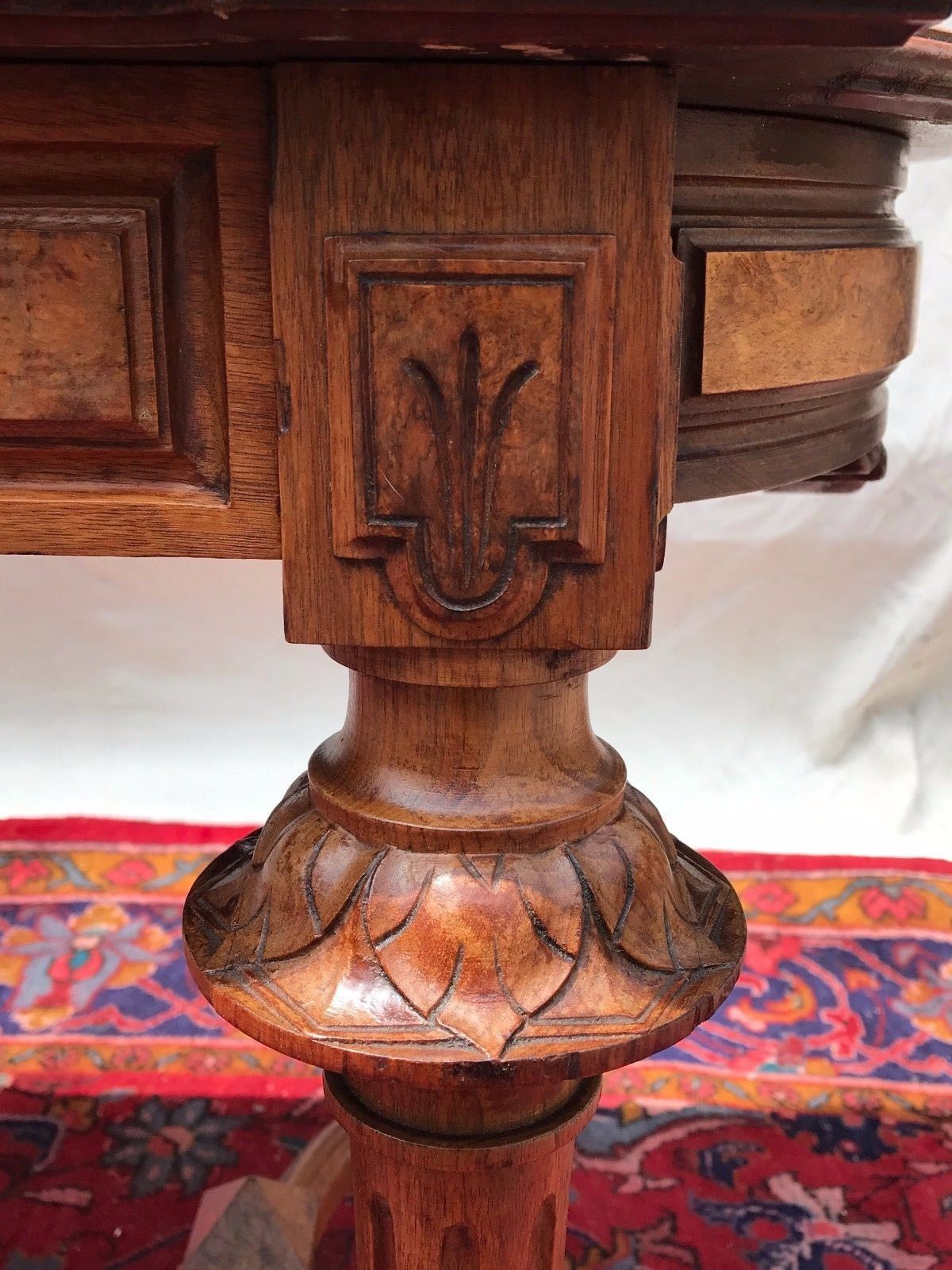 LARGE VICTORIAN MARBLE TOPPED CENTER TABLE ATTRIBUTED TO THOMAS BROOKS