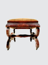 Load image into Gallery viewer, FINE 19TH CENTURY BOSTON CLASSICAL KILESMO OTTOMAN STOOL VANITY BENCH-RARE