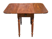 Load image into Gallery viewer, Antique Sheraton Mahogany Drop Leaf Dining Table with Rope Carved Legs