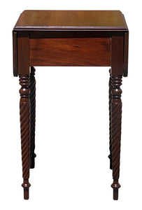 Antique Sheraton Mahogany 2 Drawer Work Table / Nightstand