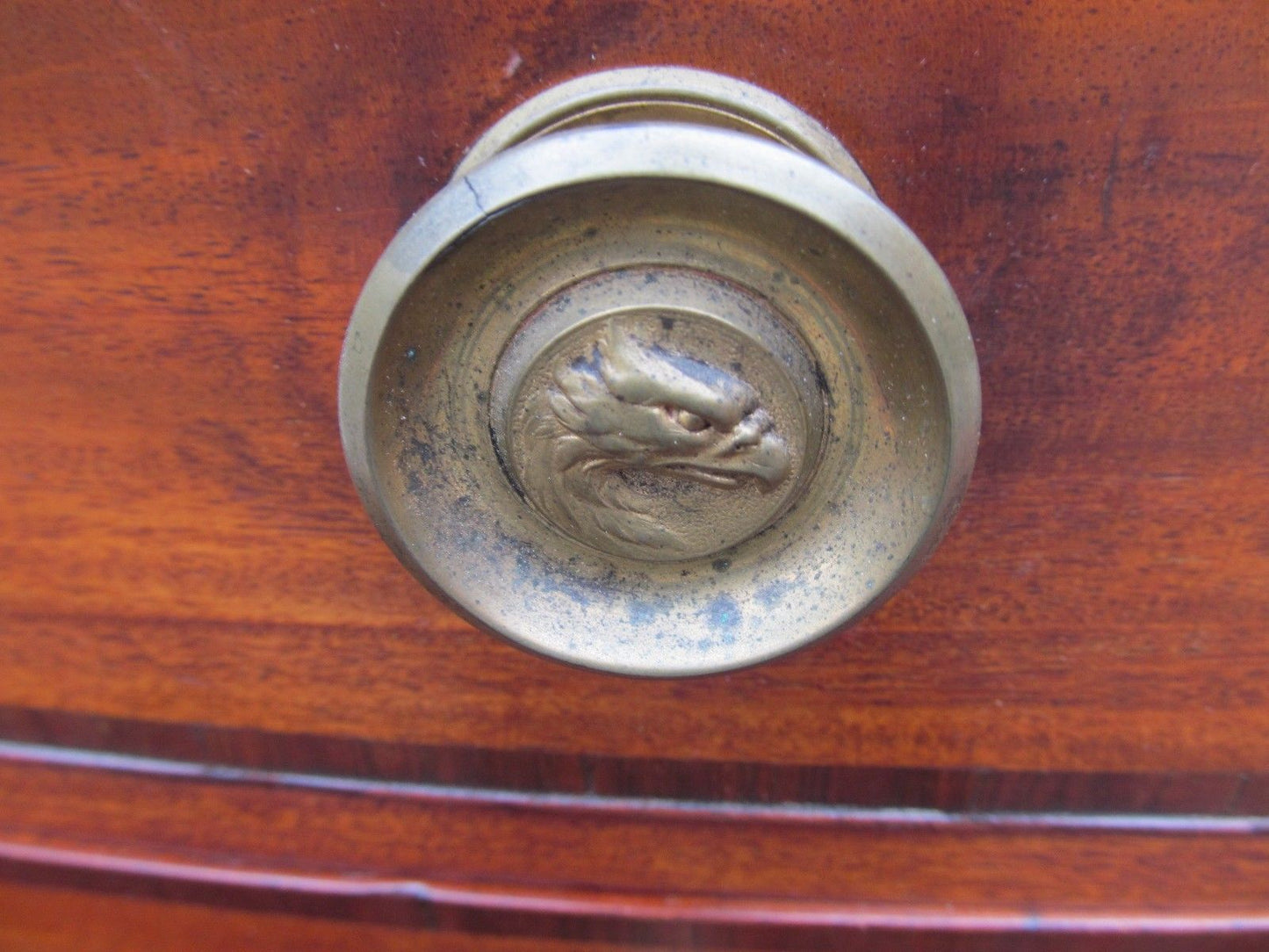 FEDERAL PERIOD BOSTON BOW FRONT MAHOGANY DRESSER ON RARE REVERSE BRACKET BASE