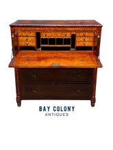 Load image into Gallery viewer, Antique New Hampshire Federal Birds Eye Maple Butlers Desk With Full Interior