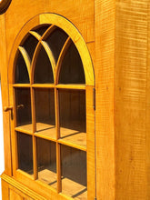 Load image into Gallery viewer, Federal Style Tiger Maple Two Piece Corner Cabinet With Arched Door &amp; Bold Grain