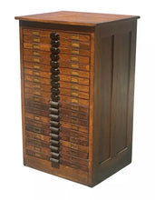 Load image into Gallery viewer, 19TH C ANTIQUE VICTORIAN OAK HAMILTON MFG CO TYPE MAKER / PRINTERS FILE CABINET