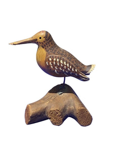 Vintage Carved & Painted Miniature Woodcock Decoy - Bar Harbor Maine Shorebird