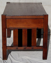 Load image into Gallery viewer, ANTIQUE ARTS &amp; CRAFTS MISSION OAK CRAFTSMAN DESK -ORIGINAL FUMED FINISH