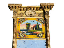 Load image into Gallery viewer, 19TH C ANTIQUE FEDERAL PERIOD SHELL CARVED GILT TABERNACLE MIRROR