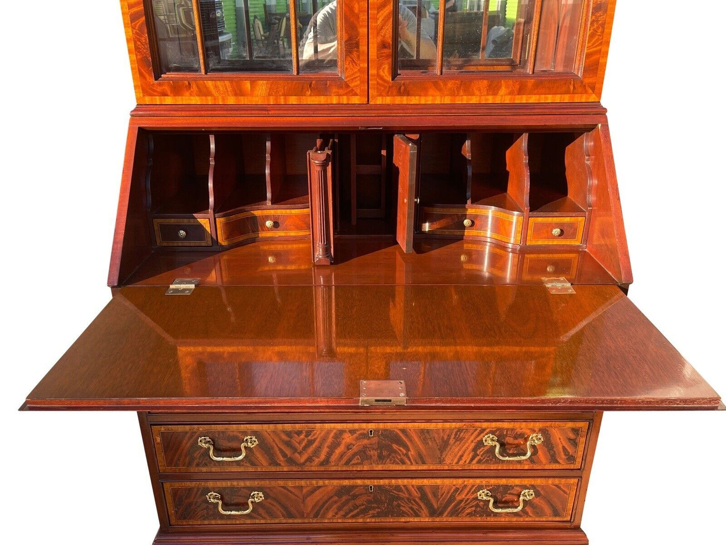 Federal Style Mahogany Secretary Desk by Councill Craftsmen - Secret Compartment