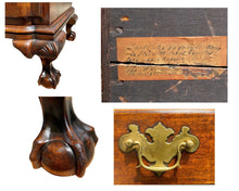 Load image into Gallery viewer, 18th C Antique Chippendale Mahogany Shell Carved Knee Hole Desk / Dressing Table