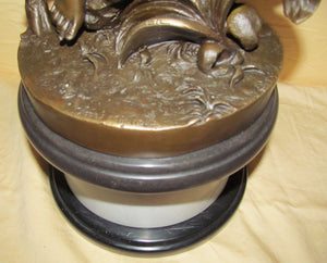 NEOCLASSICAL BRONZE OF INTOXICATED BACCHANTES MOUNTED ON RAM-SIGNED CLODION