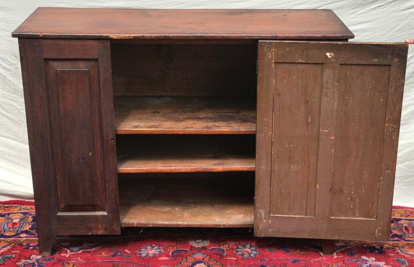 18TH C QUEEN ANNE COUNTRY PRIMITIVE ANTIQUE SIDEBOARD / SERVER ~ORIGINAL VARNISH