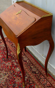 19th CENTURY FRENCH LOUIS XV MARQUETRY INLAID LADIES' DESK W/ORMALU DORE MOUNTS!