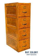 Load image into Gallery viewer, 20th C Antique Arts &amp; Crafts Tiger Oak File Cabinet