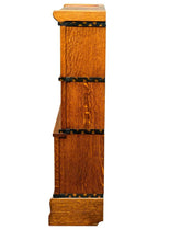 Load image into Gallery viewer, 19TH C ANTIQUE ARTS &amp; CRAFTS MACEY TIGER OAK STACKING BARRISTER BOOKCASE