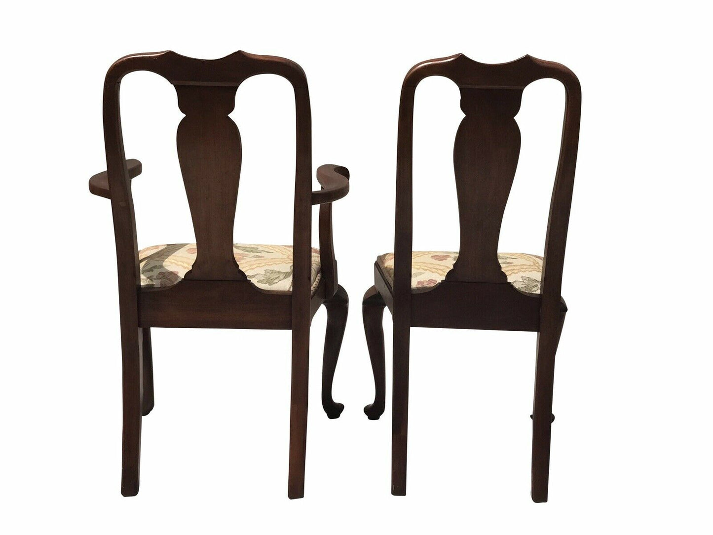 20TH C HENKEL HARRIS SET OF 6 QUEEN ANNE ANTIQUE STYLE WALNUT DINING CHAIRS