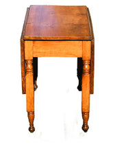 Load image into Gallery viewer, 19TH C ANTIQUE NEW YORK COUNTRY PRIMITIVE CHERRY DROP LEAF FARM TABLE