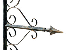Load image into Gallery viewer, 19TH C ANTIQUE VICTORIAN WROUGHT IRON ADVERTISING SIGN HOLDER