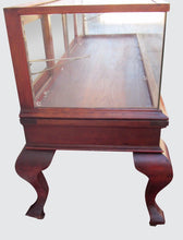 Load image into Gallery viewer, FANCY VICTORIAN BIRCH DISPLAY CASE ON TALL CABRIOLET LEGS