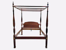 Load image into Gallery viewer, 20TH C HENKEL HARRIS QUEEN SIZE MAHOGANY RICE CARVED PLANTATION TESTER BED