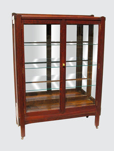 FABULOUS OAK ARTS & CRAFTS BOOKCASE-CHINA CABINET BY THE LIFETIME FURNITURE CO