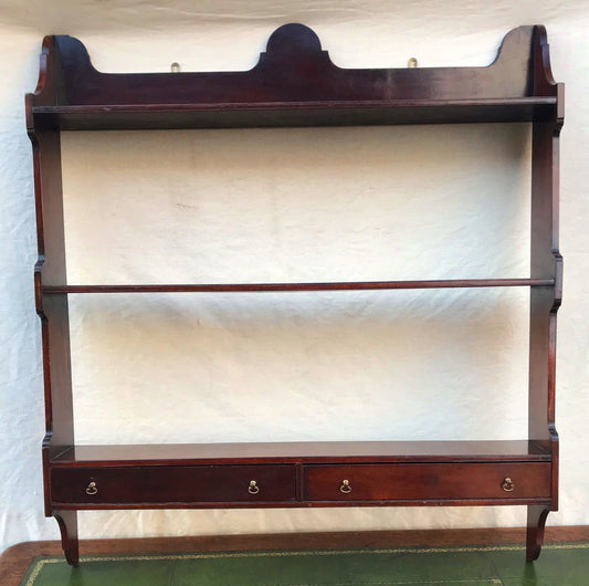 LARGE ANTIQUE CHIPPENDALE STYLE WALL SHELF IN MAHOGANY