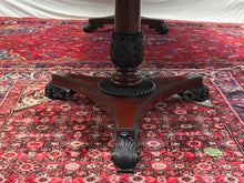 Load image into Gallery viewer, BAKER FURNITURE MAHOGANY SATINWOOD INLAID 10&#39; TABLE ON CARVED PEDESTAL BASES