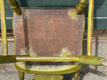 Load image into Gallery viewer, 19TH C ANTIQUE SHERATON FANCY PAINT DINING CHAIRS IN BITTERSWEET GREEN PAINT