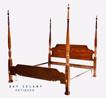 Load image into Gallery viewer, 20TH C CHIPPENDALE ANTIQUE STYLE MAHOGANY KING SIZE FOUR POST PLANTATION BED