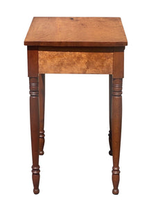Early 19th Century Antique Federal Tiger Maple New England Work Table Nightstand