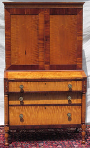 EXCEPTIONAL 18TH CENTURY TIGER MAPLE FEDERAL DESK-PORTSMOUTH NEW HAMPSHIRE