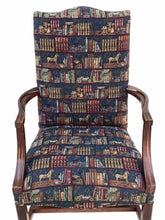 Load image into Gallery viewer, 20TH C CHIPPENDALE ANTIQUE STYLE LIBRARY ARM CHAIR / LOLLING CHAIR