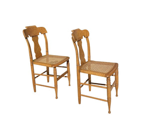 Pair of Federal Bird's Eye Maple New York Side Chairs Signed S. Ely - Circa 1830