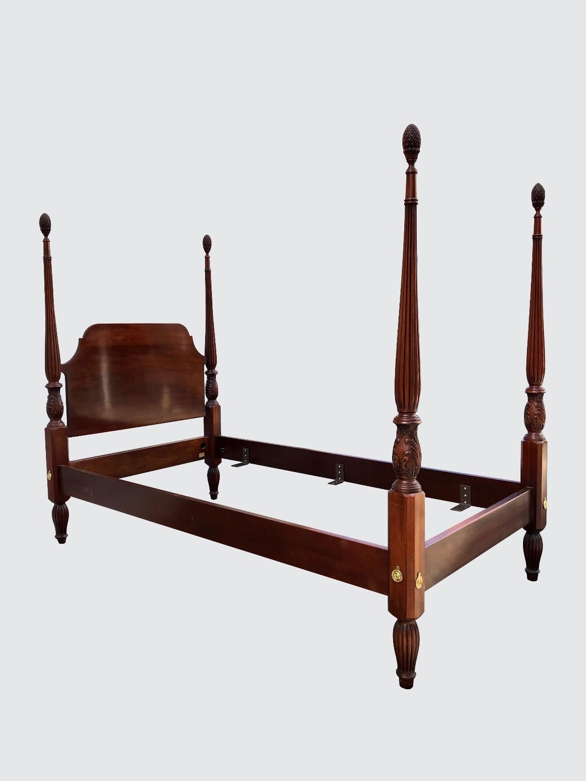 PAIR COUNCIL CRAFTSMAN FOUR POSTER TWIN MAHOGANY BEDS-THE FINEST!