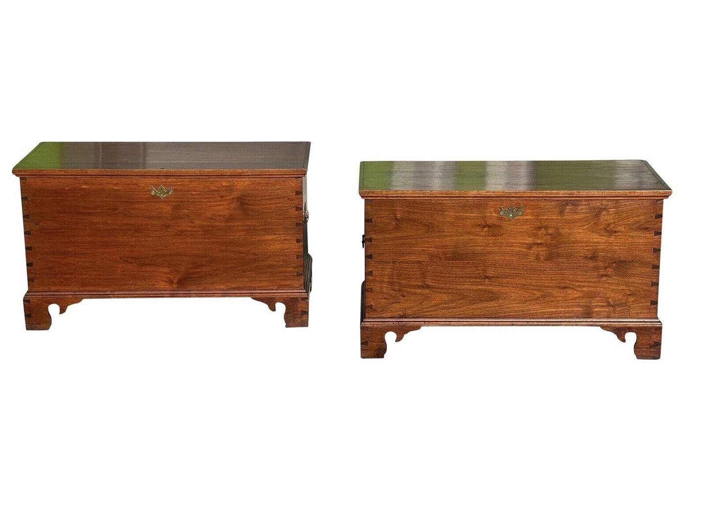 Pair of Queen Anne Style Pennsylvania Walnut Blanket Chests With Secret Interior