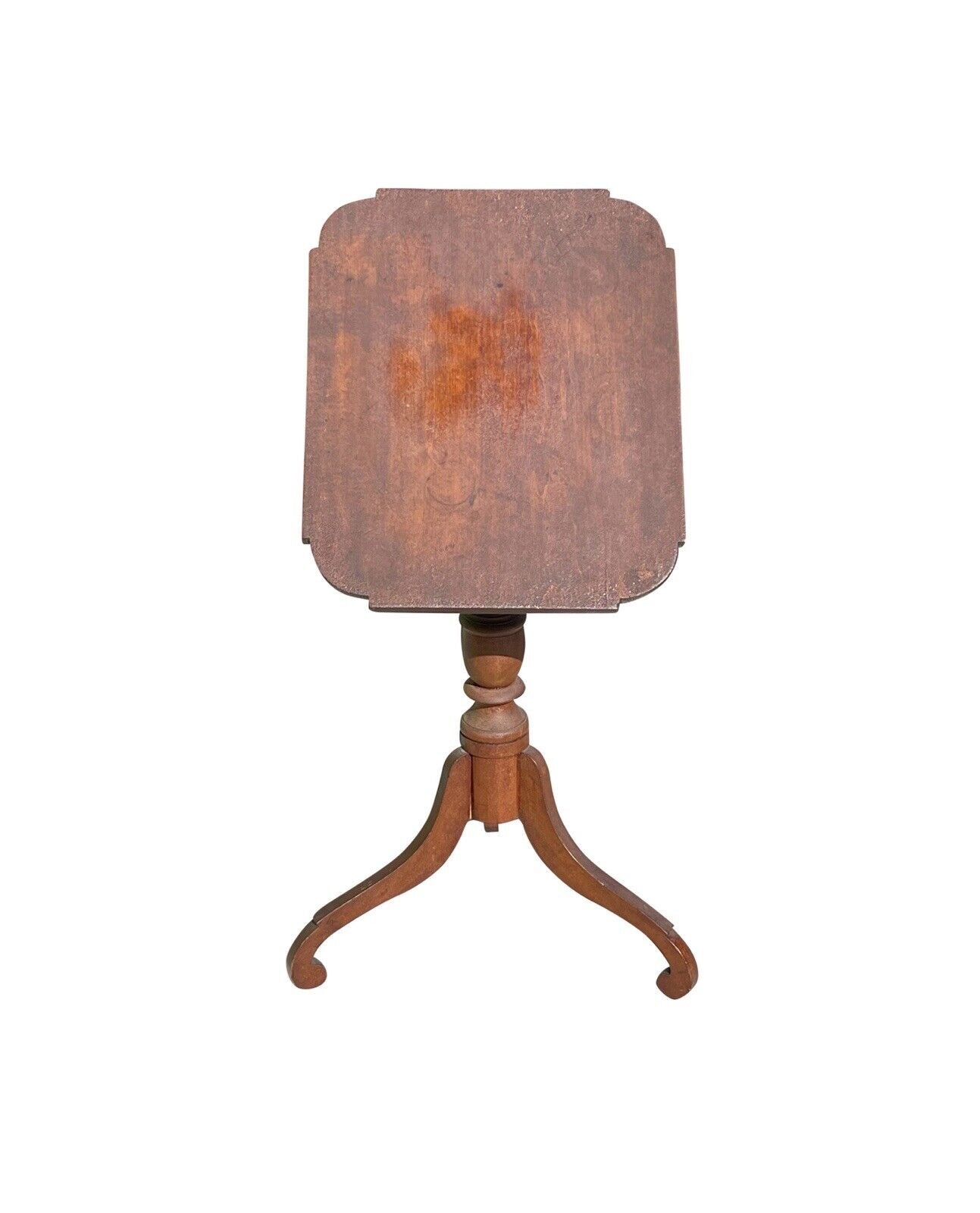 Federal Cherry New England Candlestand With Spider Legs & Ovolo Top Circa 1790