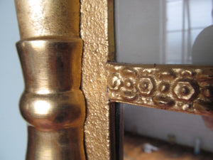 SHERATON PERIOD REVERSE GLASS PAINTED TWO PART MIRROR POWERFUL GOLD GILT FRAME