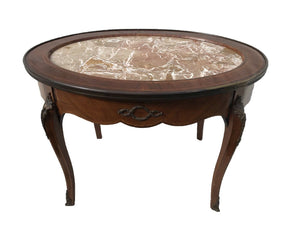 GROSFELD FURNITURE FRENCH LOUIS XV ANTIQUE STYLE MARBLE TOP COFFEE TABLE