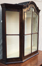 Load image into Gallery viewer, 18TH CENTURY WILLIAM &amp; MARY PERIOD WALL CABINET VITRINE W/TOMBSTONE BONNET