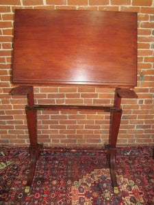 FEDERAL STYLED CHERRY DRAFTING TABLE W/FINE BRASS HARDWARE