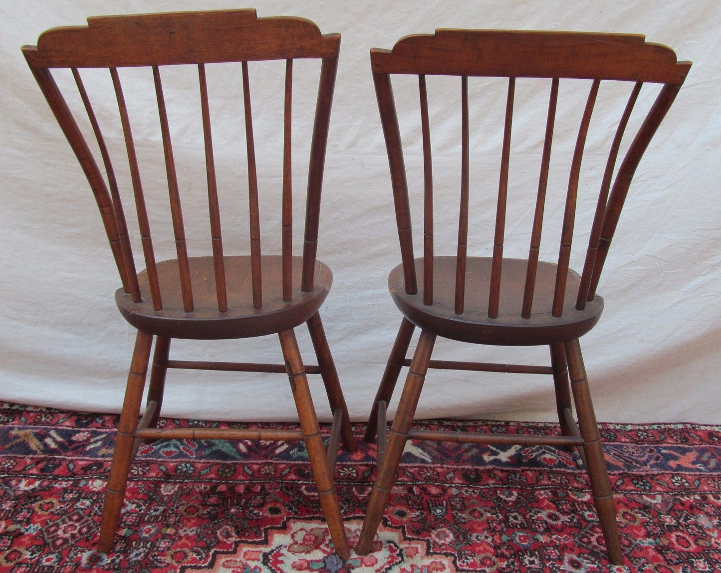 PAIR OF 18TH CENTURY NEW ENGLAND WINDSOR BIRDCAGE CHAIRS