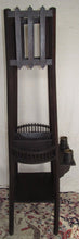 Load image into Gallery viewer, ARTS &amp; CRAFTS MISSION OAK TALL CASE CLOCK WITH TINY OAK BUCKETS -ORIGINAL FINISH