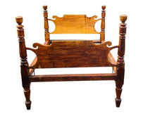 Load image into Gallery viewer, 19TH C ANTIQUE SHERATON PERIOD COUNTRY PRIMITIVE CHERRY ROPE BED