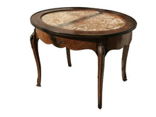 Load image into Gallery viewer, GROSFELD FURNITURE FRENCH LOUIS XV ANTIQUE STYLE MARBLE TOP COFFEE TABLE