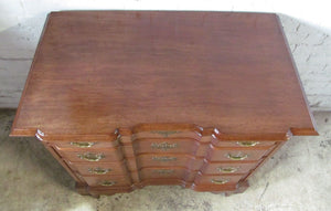 SOLID MAHOGANY BLOCK FRONT TOWNSEND GODDARD STYLED CHIPPENDALE BACHELORS CHEST