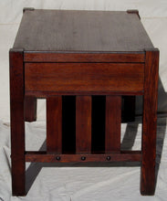 Load image into Gallery viewer, ANTIQUE ARTS &amp; CRAFTS MISSION OAK CRAFTSMAN DESK -ORIGINAL FUMED FINISH